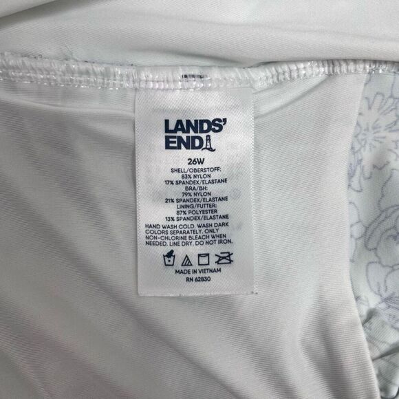 Lands' End Womens Floral Halter Neck Tankini Top Swimwear Multicolor Size 26W - Picture 10 of 16